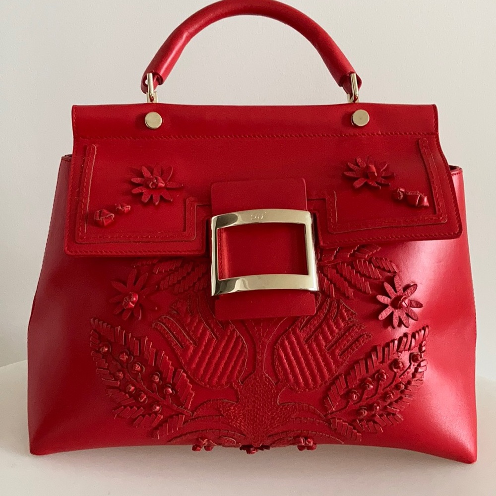 Roger Vivier Red Viv’ Cabas Handbag
